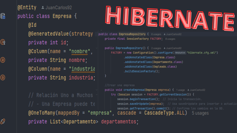 Vista de la app CRUD Hibernate